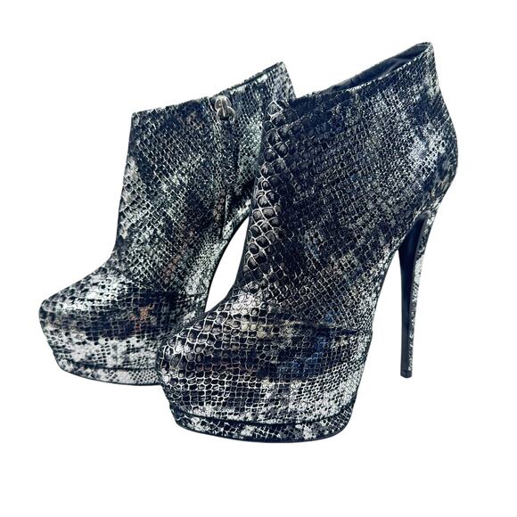 NEW Giuseppe Zanotti  Snakeskin Platform Heel Booties All Leather Size 38 - Picture 3 of 10